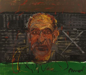 "Portret wieśniaka na tle stodoły", Taras Beniach, 92